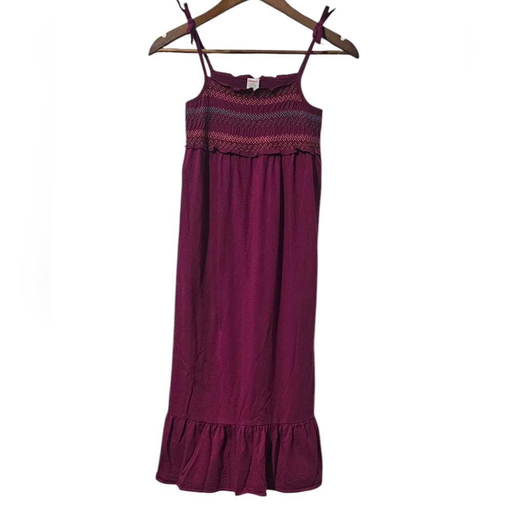 Gymboree Savanna Sunset Smocked Knit Maxi Dress | Burgundy | Size 8 Girls